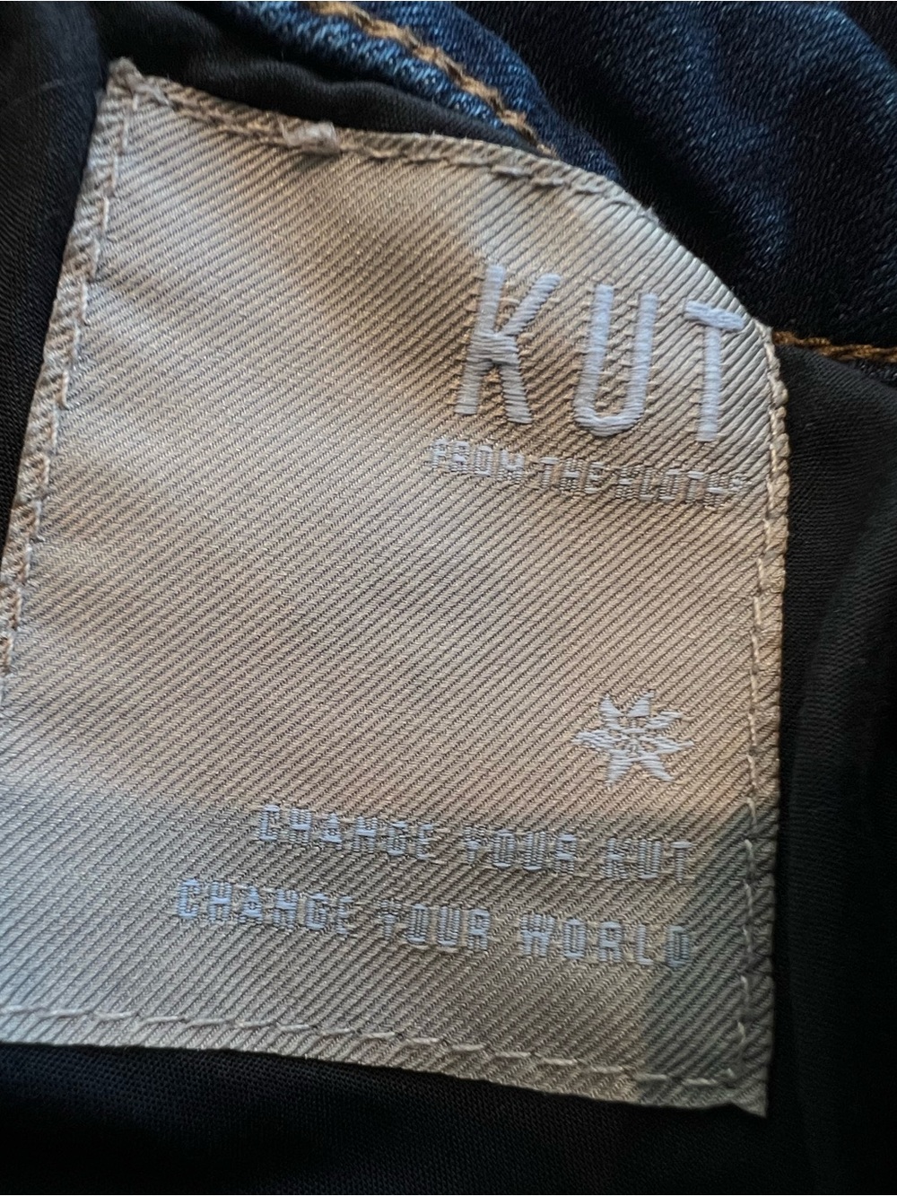 KUT From the Kloth Wide Leg Meg Jean High Rise Button Patch Pocket 8 Dark Rinse - Picture 10 of 12